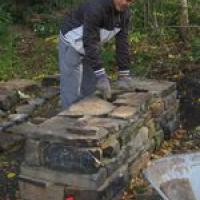 Dry stone wall bench